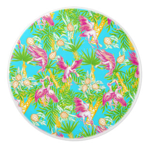Tropical Spoonbills Ceramic Knob