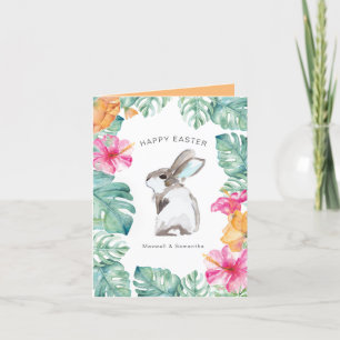 Tropical Spring Bunny Easter Card