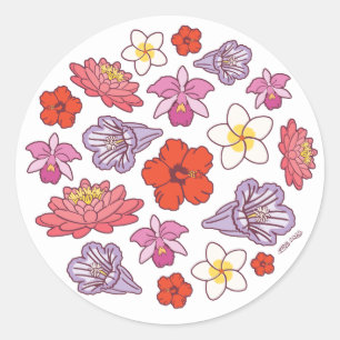 Tropical Spring Classic Round Sticker