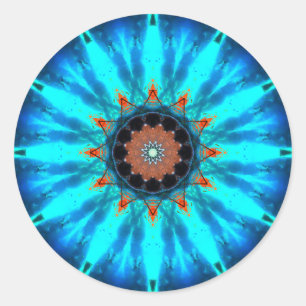 Tropical Star Mandala Classic Round Sticker