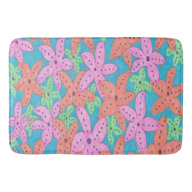 Tropical Starfish Bath Mat (Front)