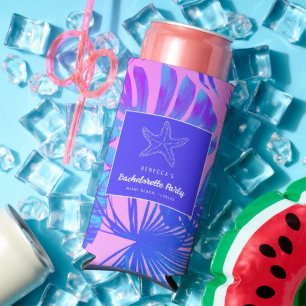 Tropical Starfish Beach Bachelorette Party  Seltzer Can Cooler