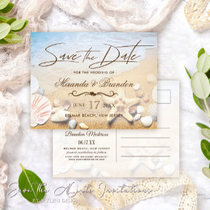 Tropical Starfish Beach Wedding Save the Date Announcement Postcard