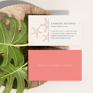 Tropical Starfish Business Cards   Coral