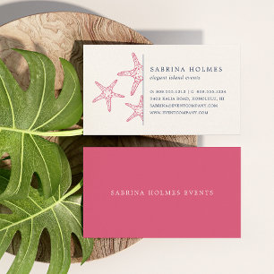 Tropical Starfish Business Cards Pink