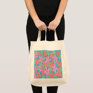 Tropical Starfish Pattern Tote Bag