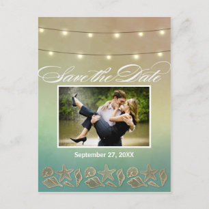 Tropical Starfish Seashell Save the Date Postcards