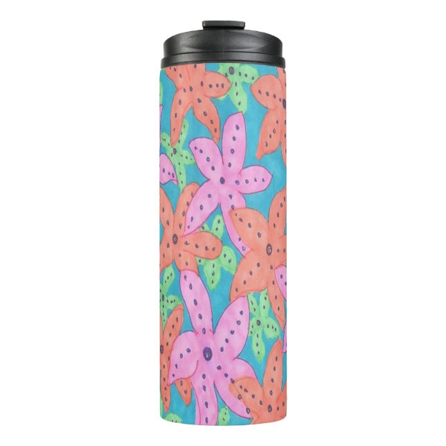 Tropical Starfish Thermal Tumbler (Front)