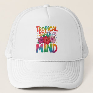 Tropical State of Mind Summer Beach Graphic Trucker Hat