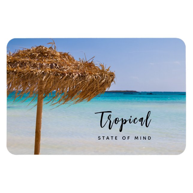 Tropical State of Mind Tropical Beach Photo Magnet (Horizontal)