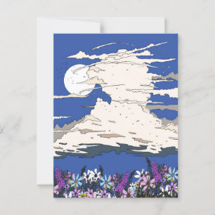 Tropical Storm and Flowers Postcard