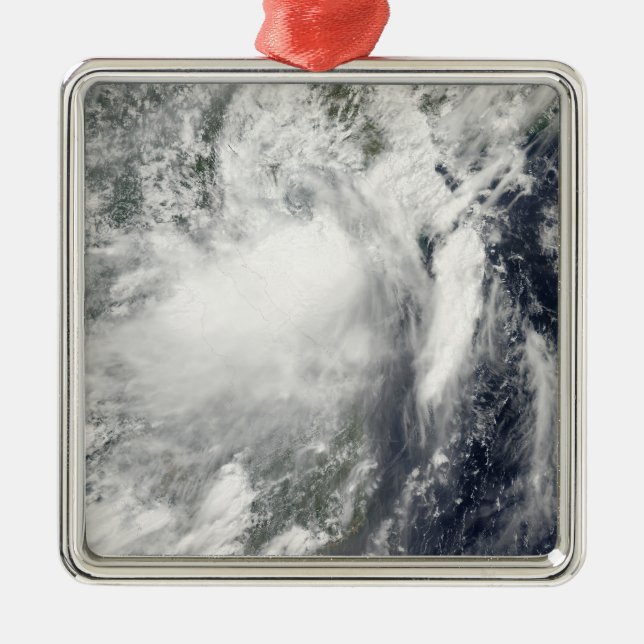 Tropical storm Conson approaching Vietnam Metal Tree Decoration (Front)