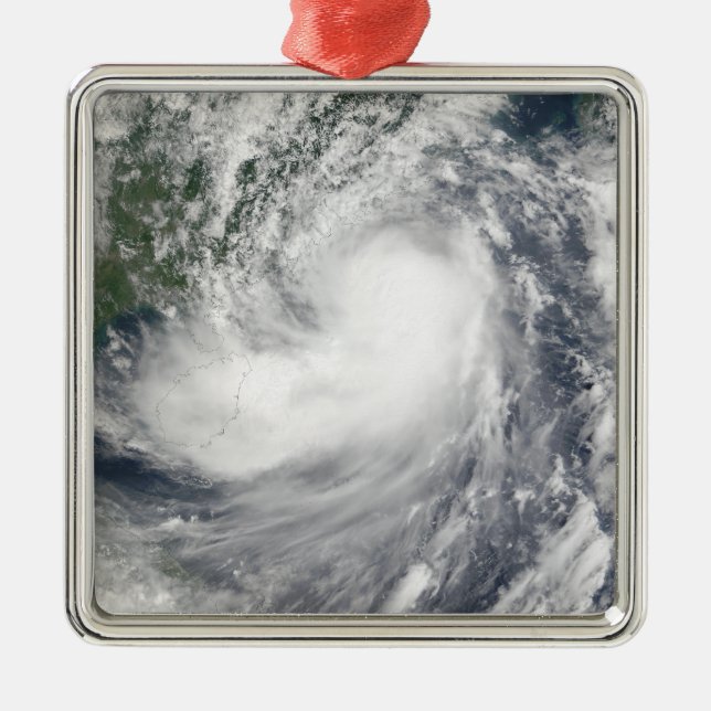 Tropical Storm Hagupit Metal Tree Decoration (Front)
