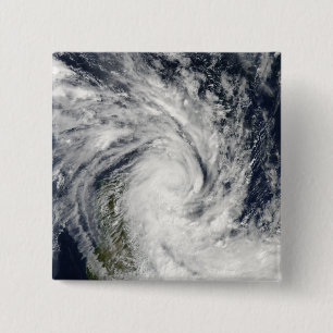 Tropical Storm Jade coming ashore over Madagasc 15 Cm Square Badge