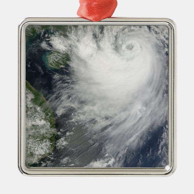 Tropical Storm Koppu nearing landfall Metal Tree Decoration (Front)