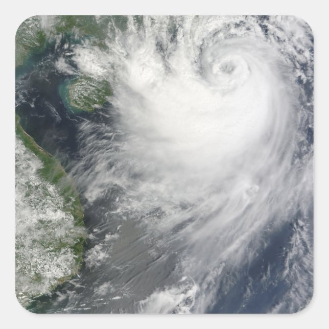 Tropical Storm Koppu nearing landfall Square Sticker (Front)