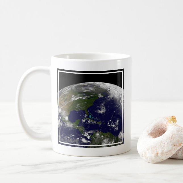 Tropical Storms On Planet Earth. Coffee Mug (With Donut)