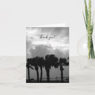 Tropical Stormy Skies Grayscale Thank You Card