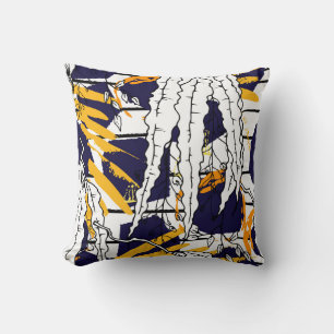 Tropical, stripe, animal motif. Seamless pattern l Cushion