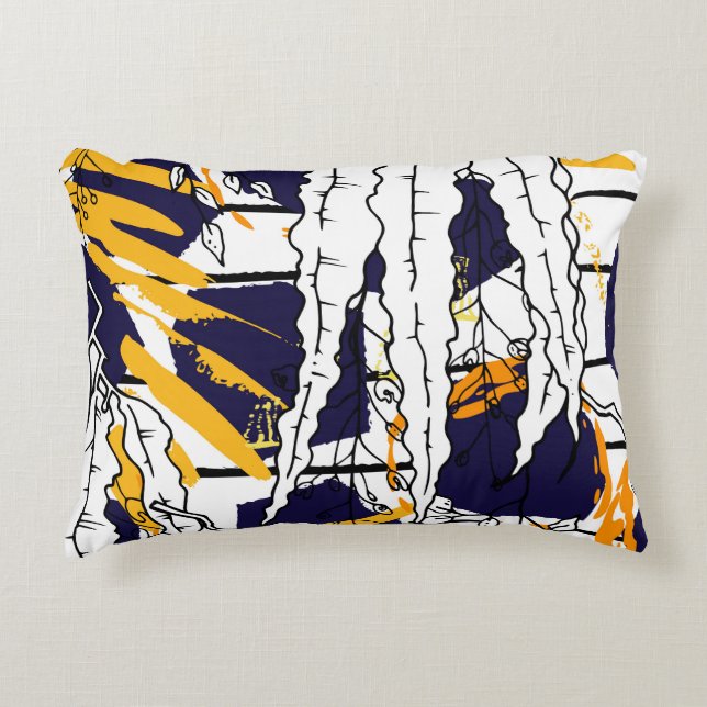 Tropical, stripe, animal motif. Seamless pattern l Decorative Cushion (Front)