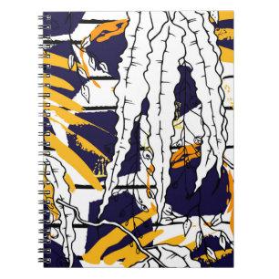 Tropical, stripe, animal motif. Seamless pattern l Notebook