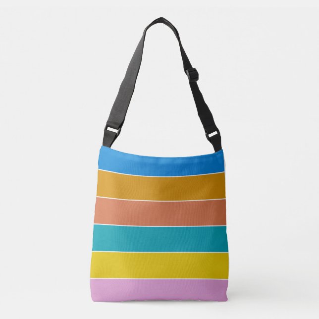 Tropical Striped Colours of Bonaire Crossbody Bag (Front)