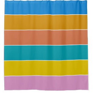 Tropical Striped Colours of Bonaire Shower Curtain
