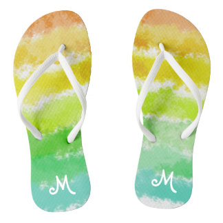 Tropical Stripes Monogrammed Flip Flops