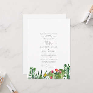 Tropical Succulent Cactus Wedding Invitation