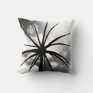 Tropical Succulent Palm Plant Silhouette Cushion