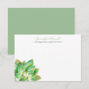 Tropical Succulent Personalised Stationery  Card