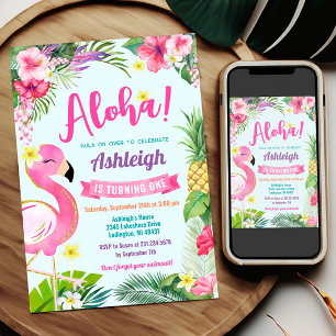 Tropical Summer 1st Birthday Invitation