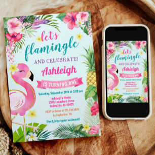 Tropical Summer 1st Birthday Invitation