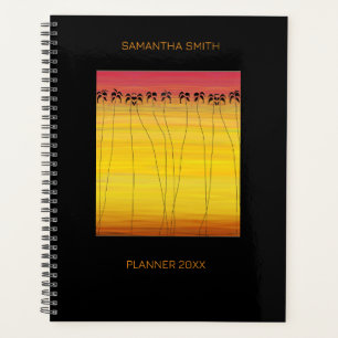 Tropical summer and silhouette Coconut Trees Planner