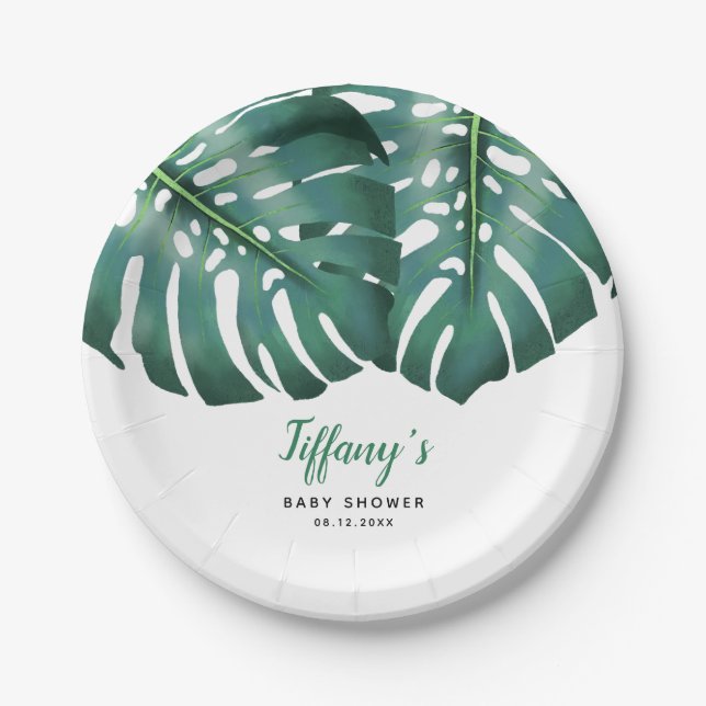 Tropical Summer Baby Shower Gender Neutral Paper Plate (Front)