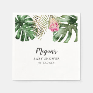 Tropical Summer Baby Shower Watercolor Napkin