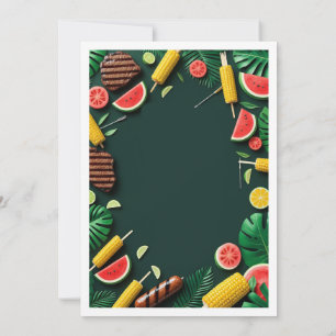Tropical Summer BBQ Party Invitation 