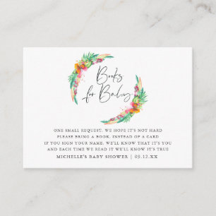 Tropical Summer Beach Baby Shower Book Request Enclosure Card