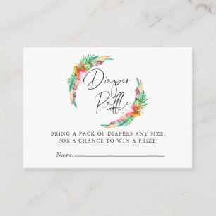 Tropical Summer Beach Baby Shower Diaper Raffle Enclosure Card