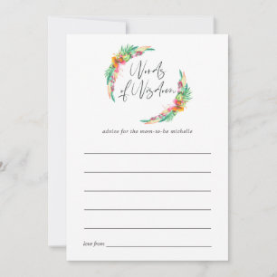 Tropical Summer Beach Baby Shower Mum Advice Card