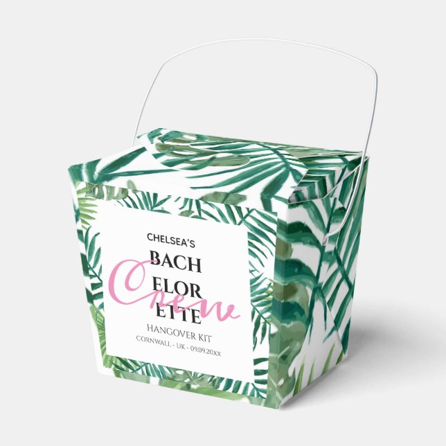 Tropical Summer Beach Bachelorette Hangover Kit  Favour Box (Front Side)