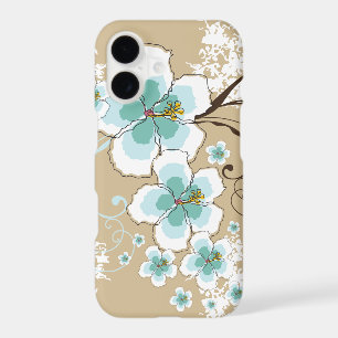 Tropical Summer Beach Blue Hibiscus Flower Case