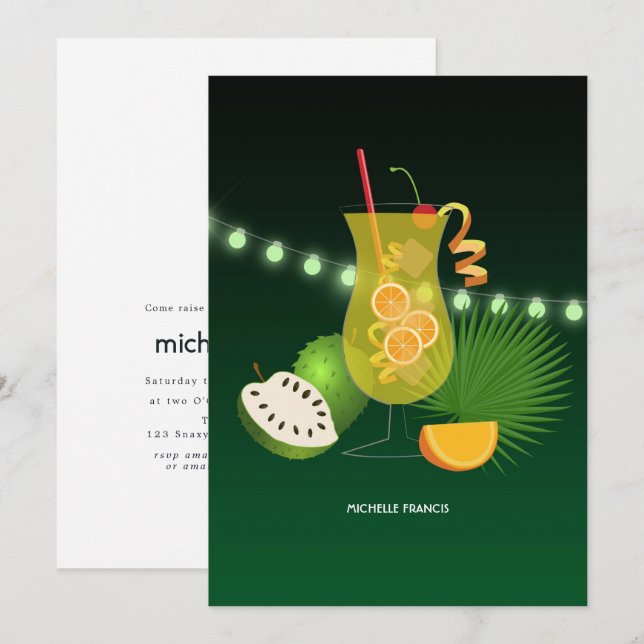 Tropical Summer Beach Bridal Shower Invitation (Front/Back)