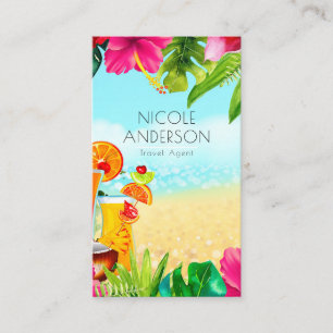 Tropical Summer Beach Drinks Aloha Luau Business Card