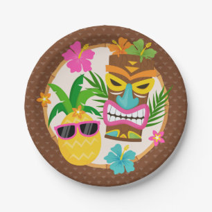 Tropical Summer Beach Luau Birthday Paper Plate