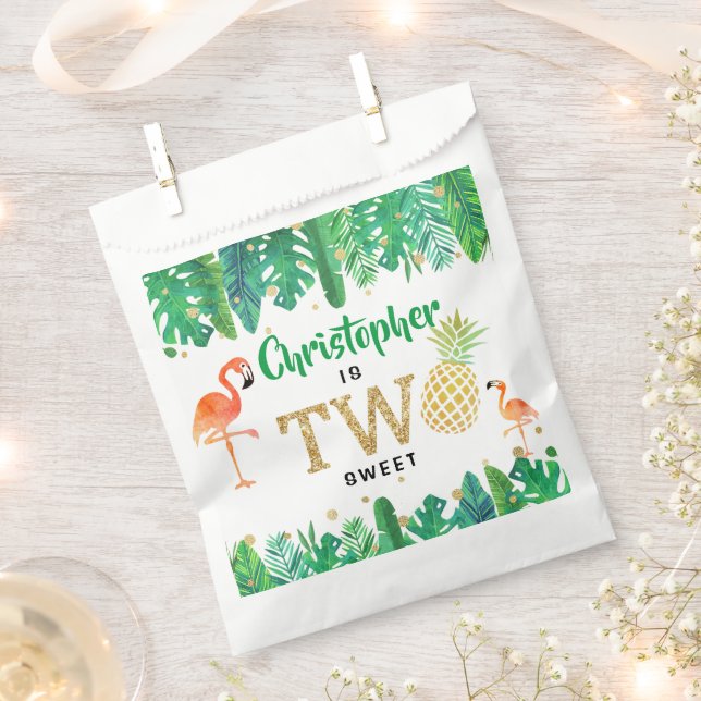 Tropical Summer Beach Luau Boys 2nd Birthday Favour Bags (Clipped)