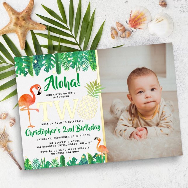 Tropical Summer Beach Luau Boys 2nd Birthday Photo (Creator Uploaded)