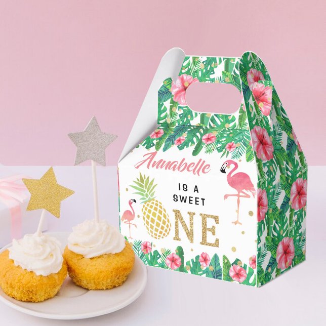 Tropical Summer Beach Luau Girls 1st Birthday Favour Box (Creator Uploaded)