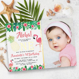 Tropical Summer Beach Luau Girls 1st Birthday Real