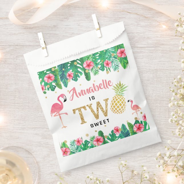Tropical Summer Beach Luau Girls 2nd Birthday Favour Bags (Clipped)